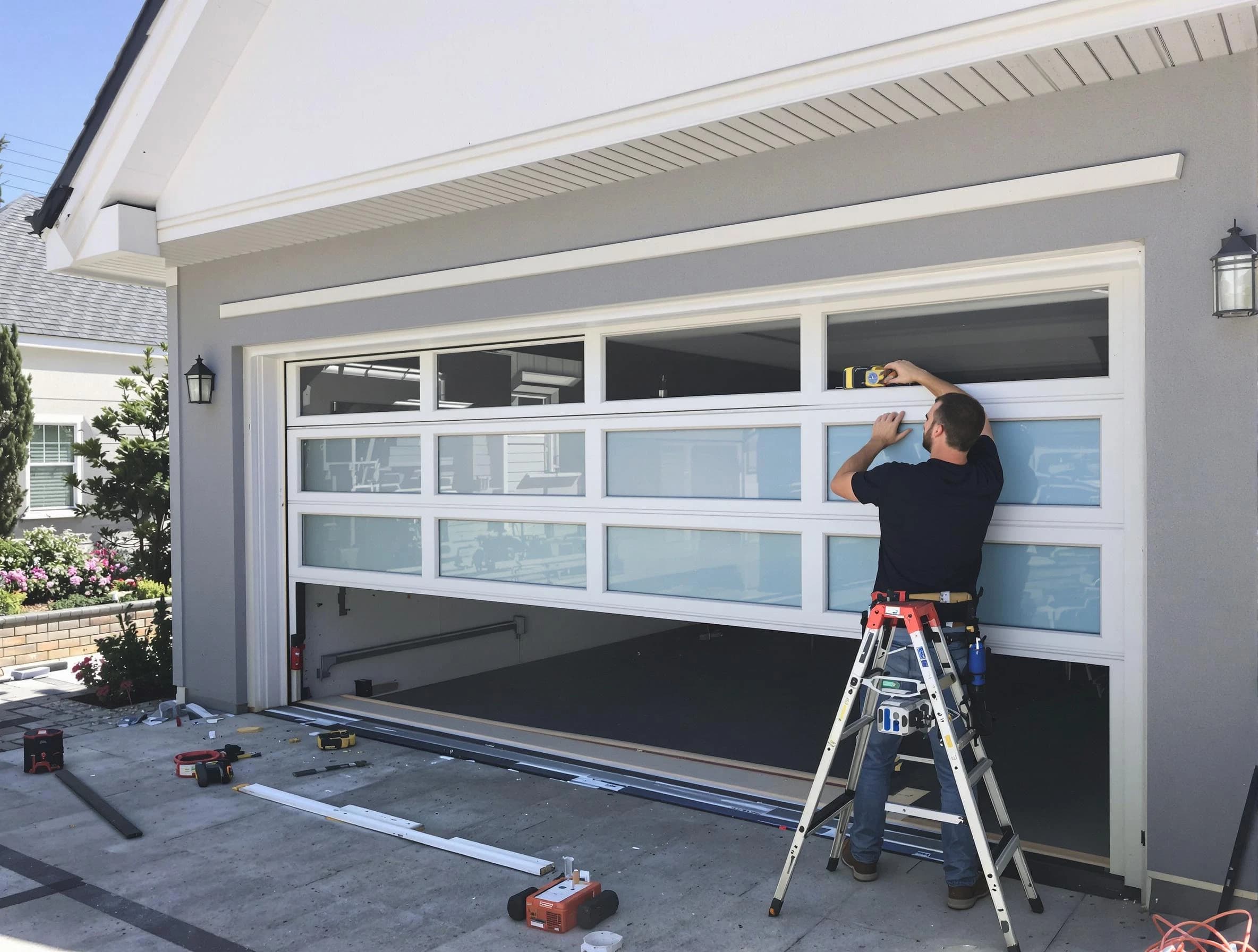 Berkley Garage Door Repair team performing garage door replacement in Berkley