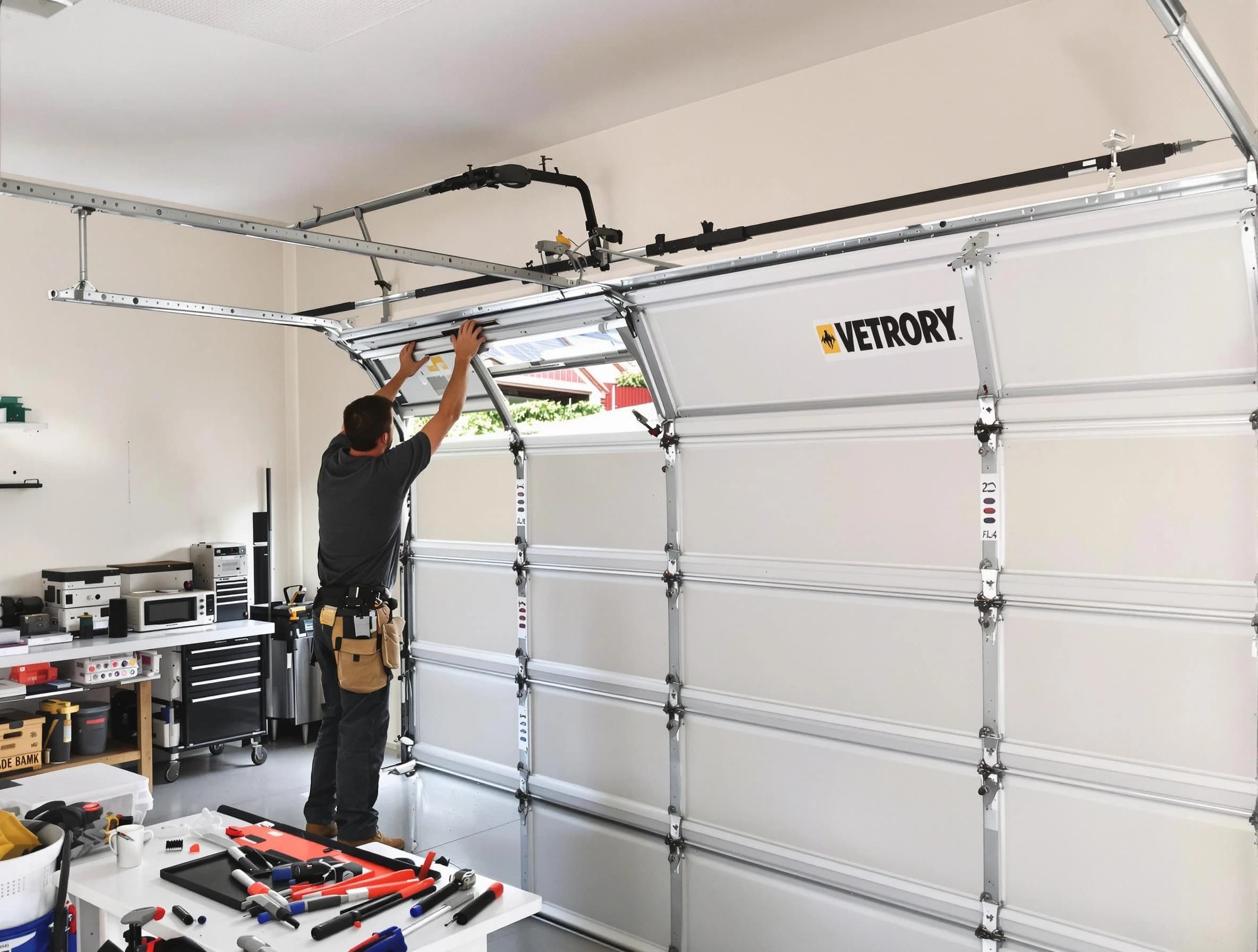 Berkley Garage Door Repair technician performing section replacement in Berkley