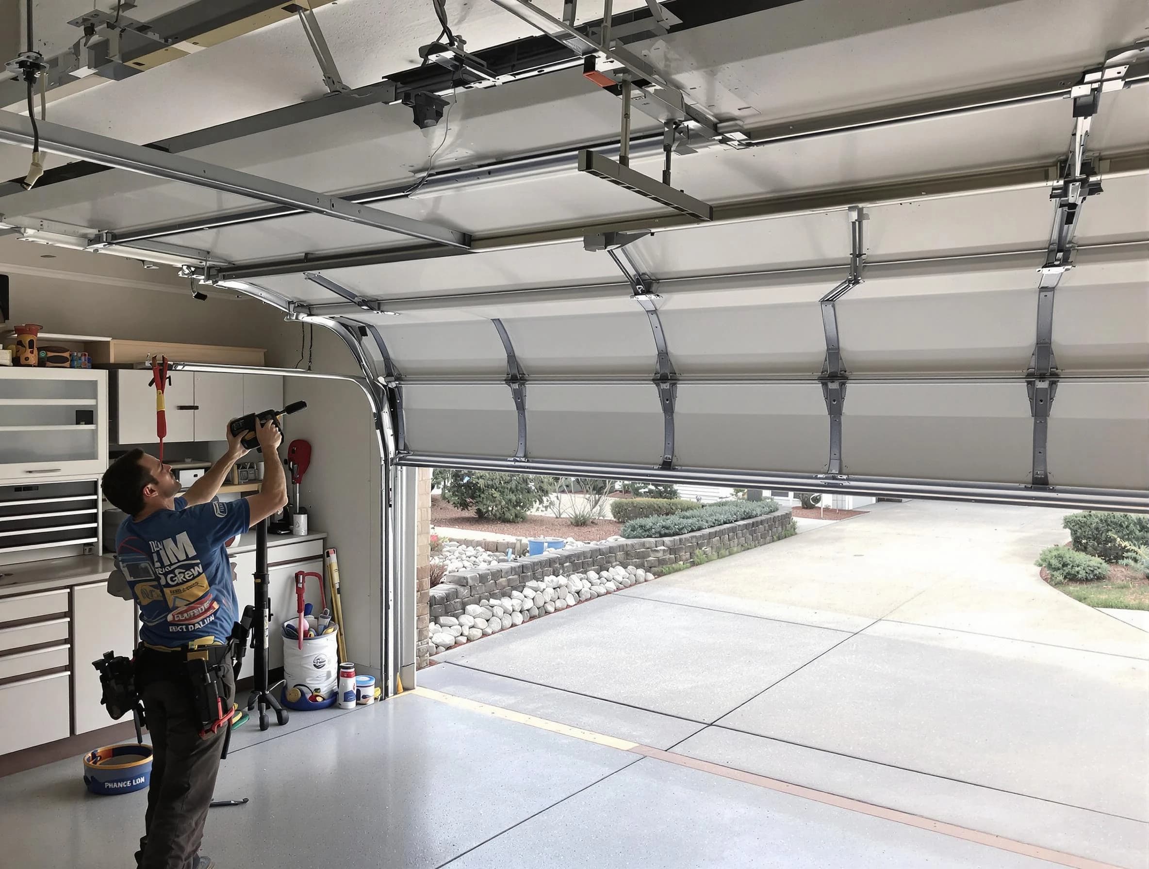 Garage door track repair service by Berkley Garage Door Repair in Berkley