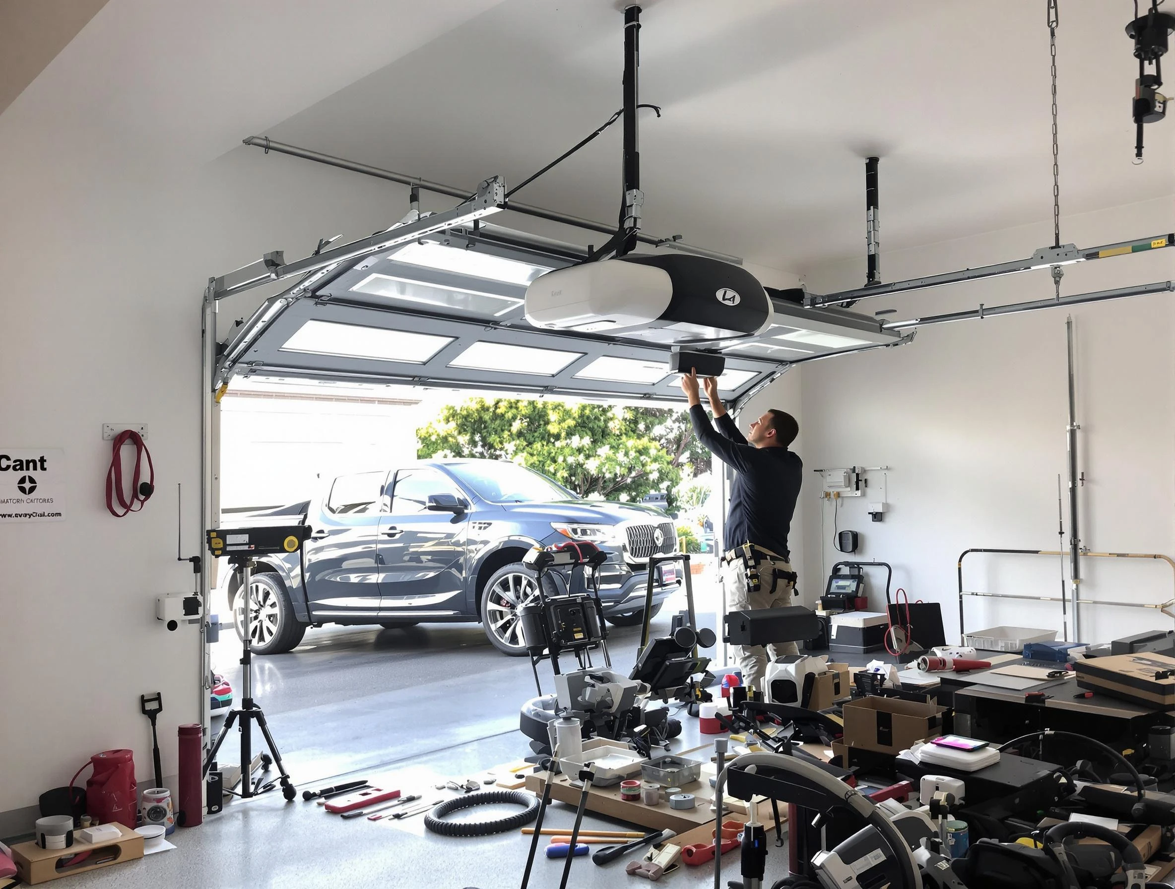 Berkley Garage Door Repair specialist installing smart garage door opener system in Berkley home
