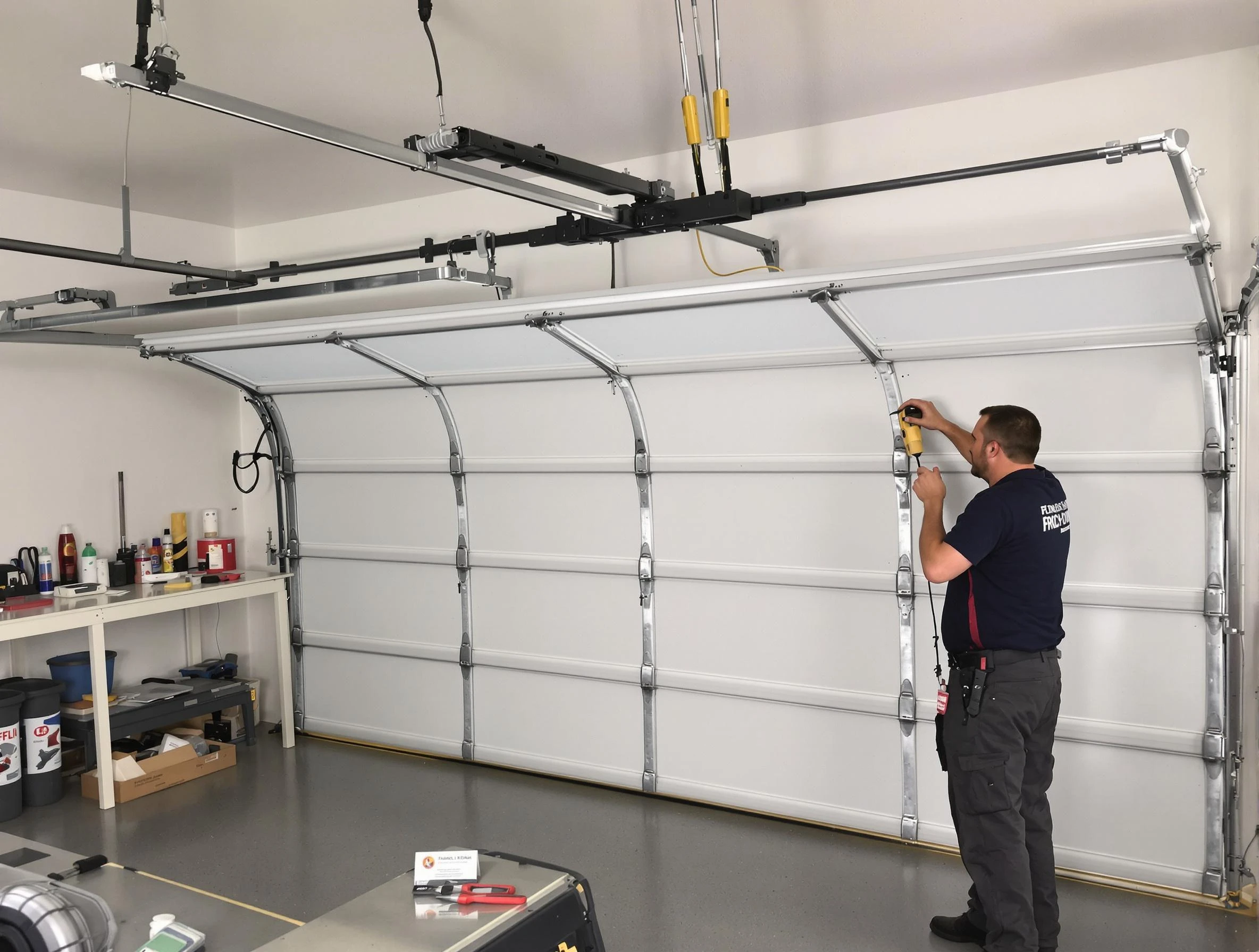 Berkley Garage Door Repair certified technician performing overhead door system repair in Berkley