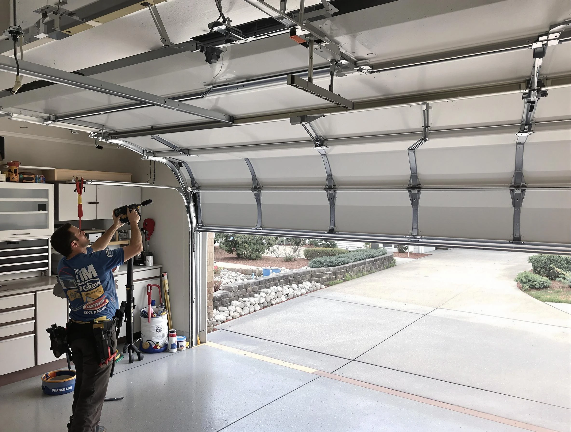 Garage door track repair service by Berkley Garage Door Repair in Berkley